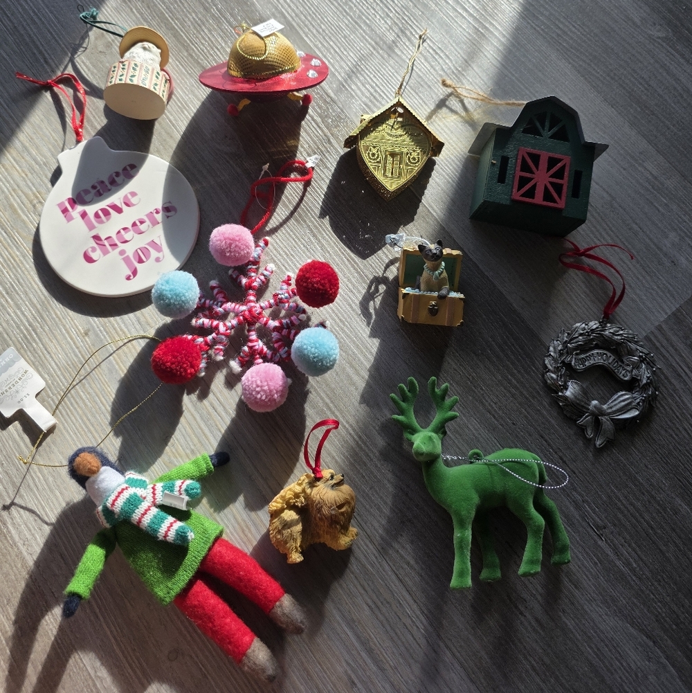 Colorful Christmas Ornaments Set